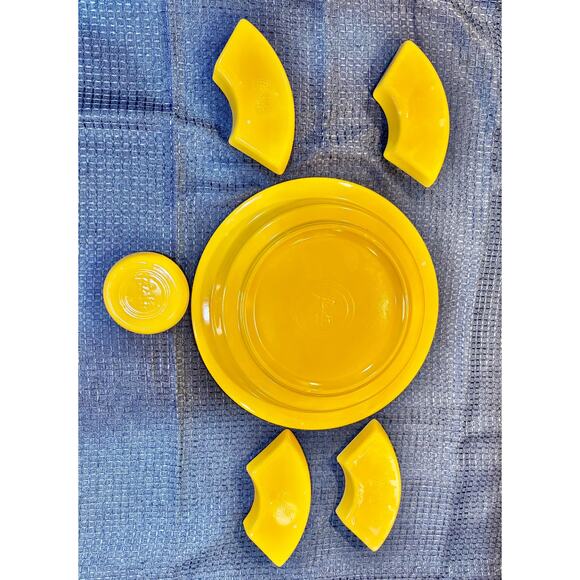 Fiesta Ware Relish Tray Complete Yellow - Picture 4 of 15